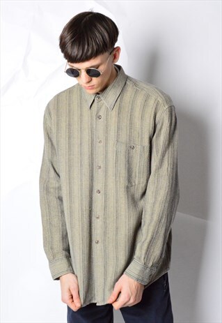 VINTAGE 90S BEIGE GRUNGE LONG SLEEVE SHIRT