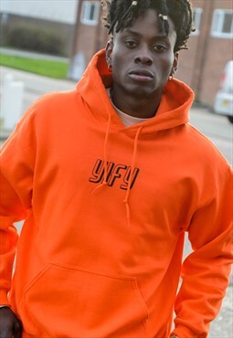Hoodie in Orange with Graphic Print Logo