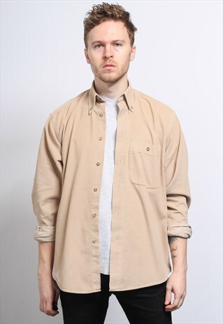 VINTAGE CORDUROY CORD SHIRT BEIGE