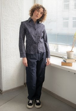 Vintage 80's Navy Patterned Shirt