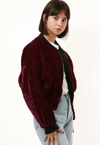 80S VINTAGE CROPPED PURPLE LINED JACKET 1029