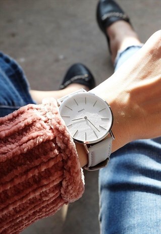 MINIMALIST WATCH GRAY LEATHER / IVORY WHITE