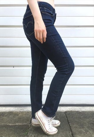 WOMENS LEVI STRAUSS SLIGHT CURVE SKINNY DARK BLUE DENIM JEAN