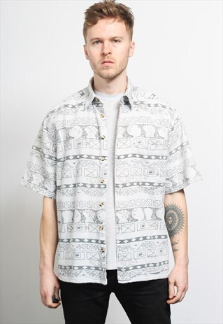 VINTAGE AZTEC PATTERNED SHIRT