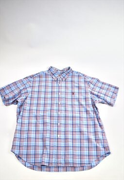 Vintage 90s Polo Ralph Lauren Blue/ Red Plaid Cotton Shirt 