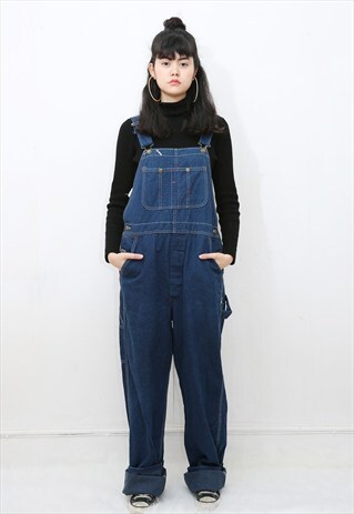 90S VINTAGE OVERSIZED DENIM DUNGAREES