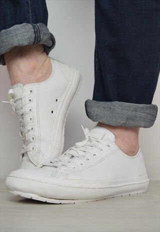 VINTAGE 90S CONVERSE WHITE LEATHER OX SHOES TRAINERS RETRO