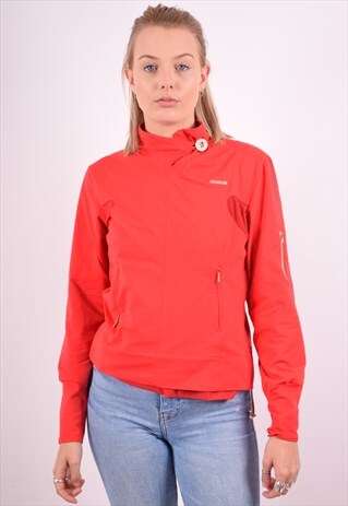 REEBOK WOMENS VINTAGE PULLOVER TRACKSUIT TOP SMALL RED 90S