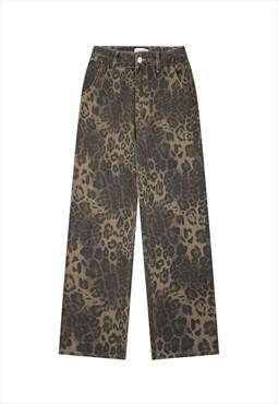 Short leopard jeans petite animal denim cheetah trousers