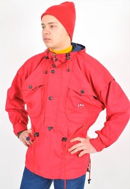 Vintage overhead windbreaker jacket in red
