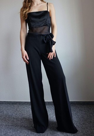 Y2K CROP TOP PANT SUIT - VINTAGE TROUSER SUIT - ELEGANT SUIT