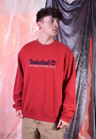VINTAGE TIMBERLAND RED SWEATSHIRT