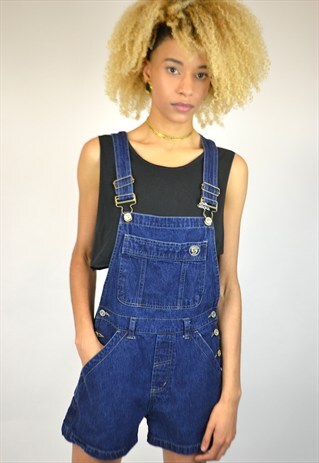 VINTAGE 90'S DENIM DUNGAREE SHORTS