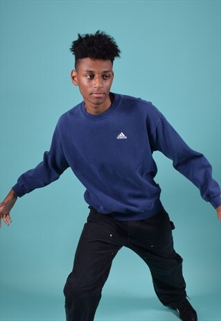 VINTAGE ADIDAS DARK BLUE SWEATSHIRT