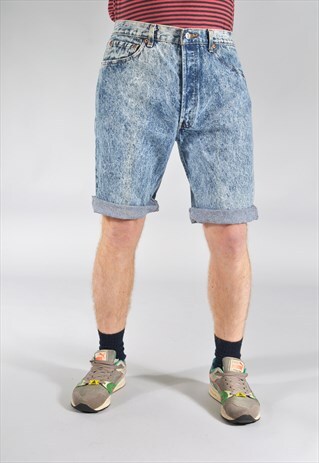 VINTAGE LEVI'S ACID WASH ROLLED HEM SHORTS