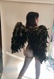 CRYSTAL MESH FALLEN ANGEL BODYSUIT AND WINGS