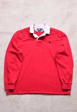 Vintage Polo Ralph Lauren Red Rugby Top