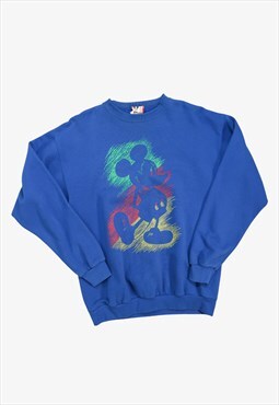 Vintage 90s Disney Mickey Mouse Sweatshirt Blue Large