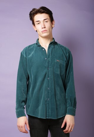 90S TURQUOISE CORDUROY SHIRT