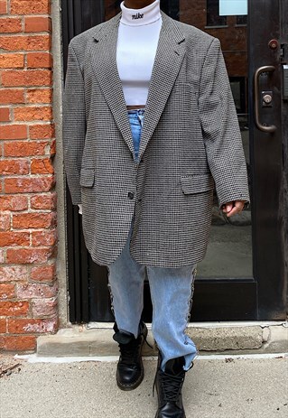 VINTAGE 80S OVERSIZED B/W WOOL BLAZER