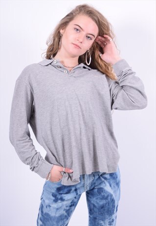 VINTAGE FERRE POLO SHIRT LONG SLEEVE GREY