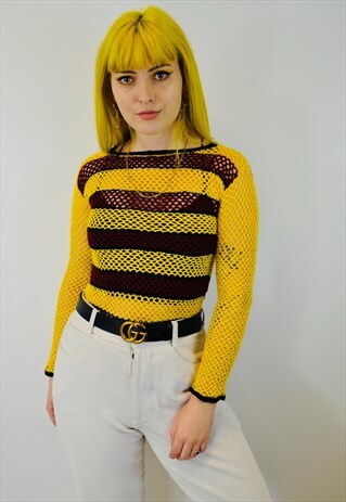 VINTAGE COLOURFUL BOHO FESTIVAL MESH TOP