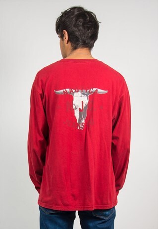 NAUTICA RED LONG SLEEVE T-SHIRT TOP
