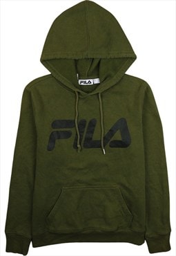 Fila 90's Spellout Pullover Hoodie Large Green