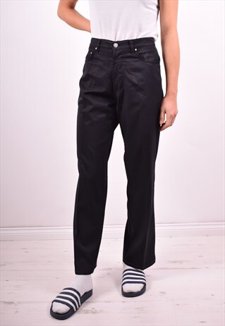 VERSACE WOMENS VINTAGE TROUSERS W32 L29 BLACK 90'S