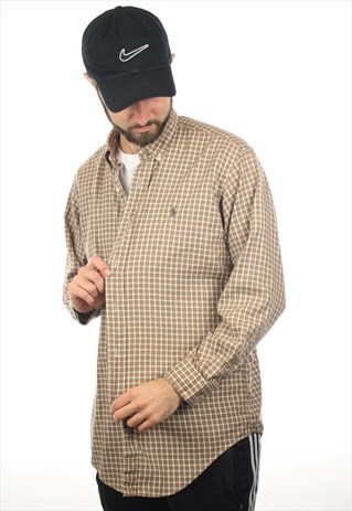 VINTAGE RALPH LAUREN CHECK LONG SLEEVE YARMOUTH SHIRT