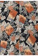 VINTAGE FRUIT PRINT BLACK & ORANGE HAWAIIAN SHIRT - M