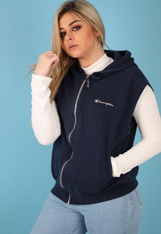 VINTAGE CHAMPION HOODIE IN NAVY NH87