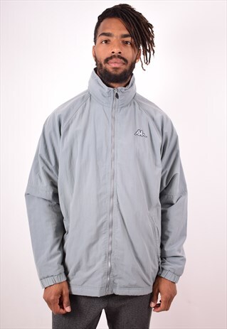 KAPPA MENS VINTAGE JACKET LARGE GREY 90S
