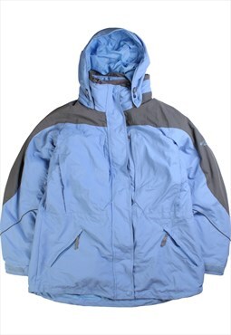 Vintage  Columbia Puffer Jacket Hooded Lightweight Blue