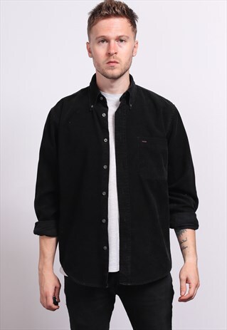 VINTAGE CORDUROY CORD SHIRT BLACK