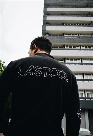 BLACK 1/4 ZIP SWEATSHIRT