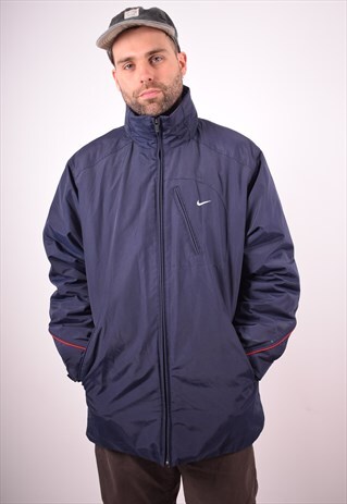 NIKE MENS VINTAGE JACKET XL NAVY BLUE 90S
