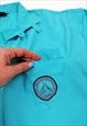 VINTAGE 80'S 90'S RETRO TOP SWEATSHIRT BLUE WINDBREAKER