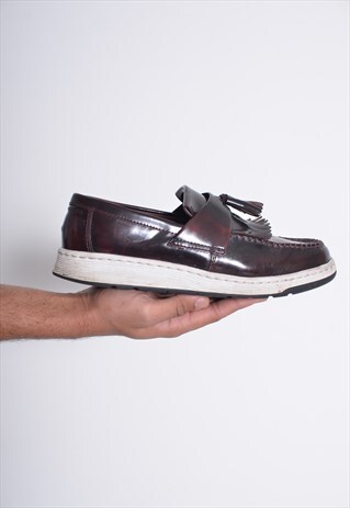 VINTAGE DR MARTENS LOAFER BOAT SHOES OX BLOOD RED