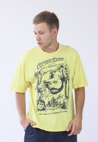 VINTAGE MENS OLIVER REED BIG LOGO T-SHIRT