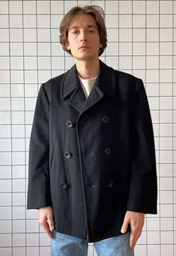 Vintage GUCCI by TOM FORD Jacket Pea Coat 90s Black