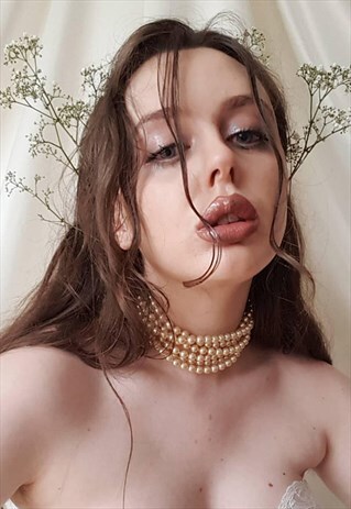 VINTAGE 50S FAUX PEARL SIX STRAND CHOKER