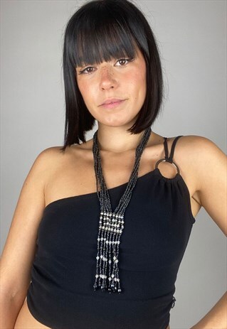 VINTAGE 00S BEADS BOHO NECKLACE
