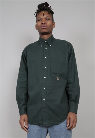 VINTAGE 90'S TOMMY HILFIGER FOREST GREEN SHIRT