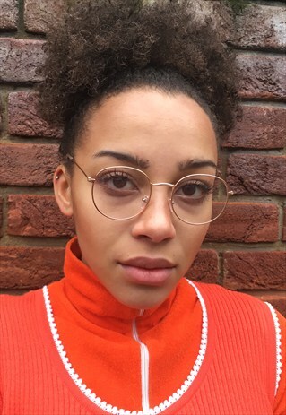 ROSE GOLD UNISEX CLEAR LENS GLASSES