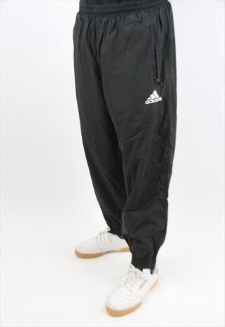 VINTAGE ADIDAS BLACK TRACKSUIT BOTTOMS