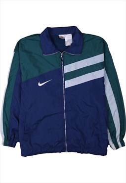 Vintage 90's Nike Windbreaker Swoosh Full Zip Up Green Large