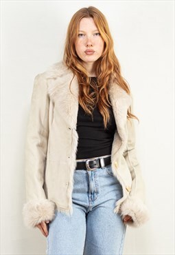 Vintage 90's Women Penny Lane Jacket in Beige