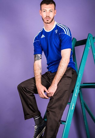 VINTAGE 1990S BLUE ADIDAS FOOTBALL SHIRT