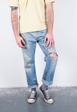 VINTAGE BLUE LEVI'S 501 PAINT JEANS